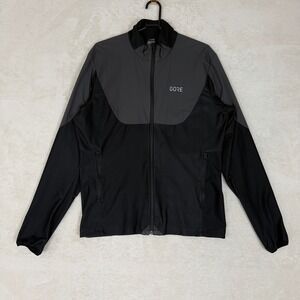 GORE WINDSTOPPER Men's Black Charcoal Jacket Full Zip Size L Activewear